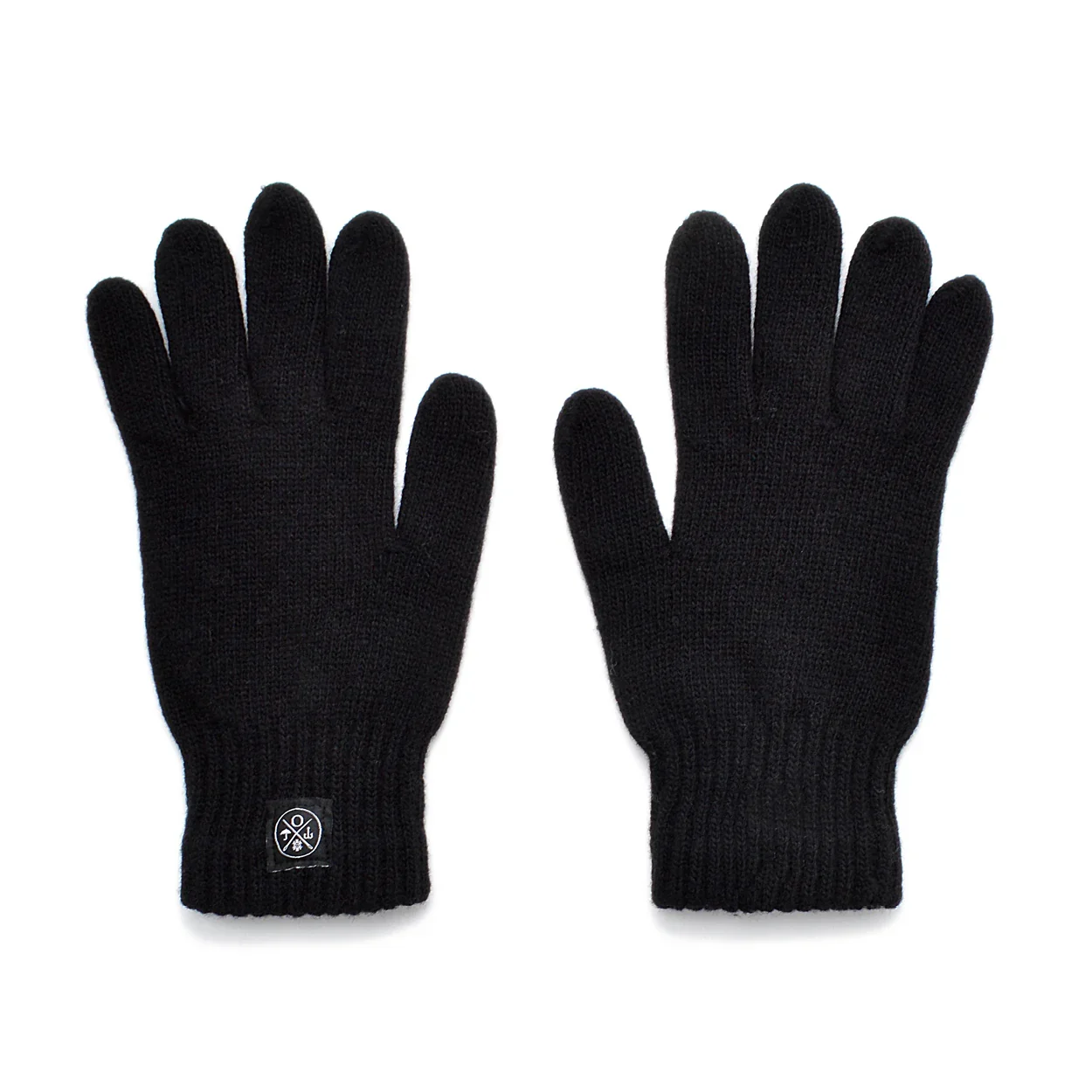 Black Full Finger Wool Gloves