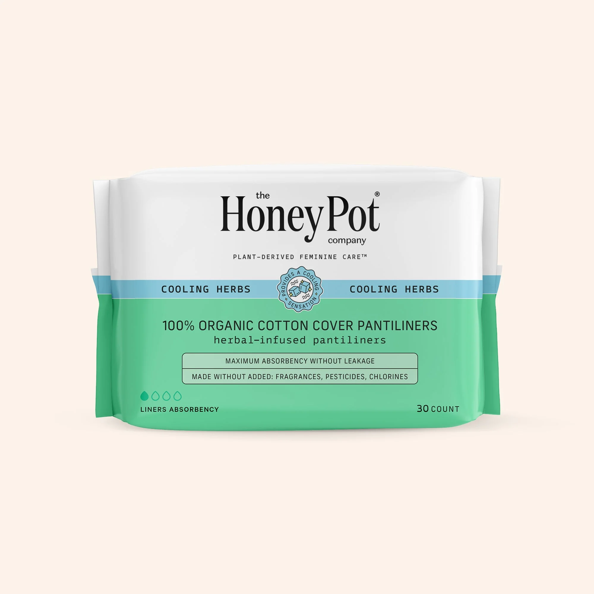 Organic Cotton Cover Cooling Herbal Infusion Regular Liners