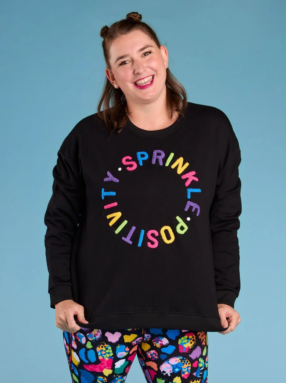 Sprinkle Positivity Organic Cotton Sweatshirt - Jet Black