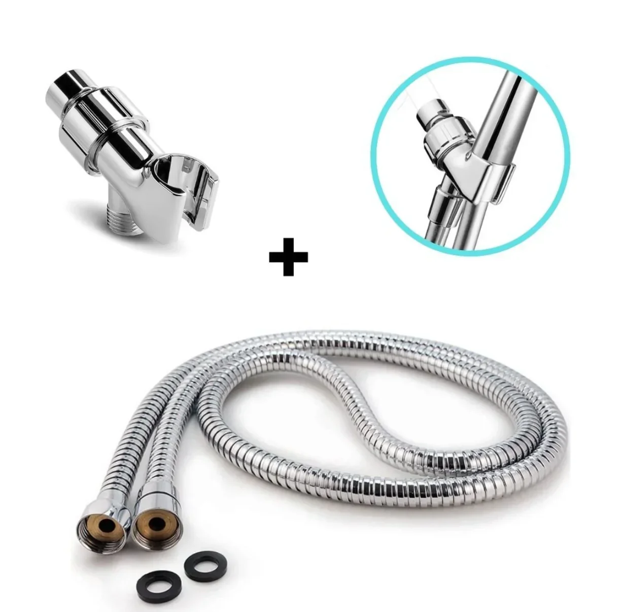Waterfalls® Chrome Premium Shower Hose & Holder