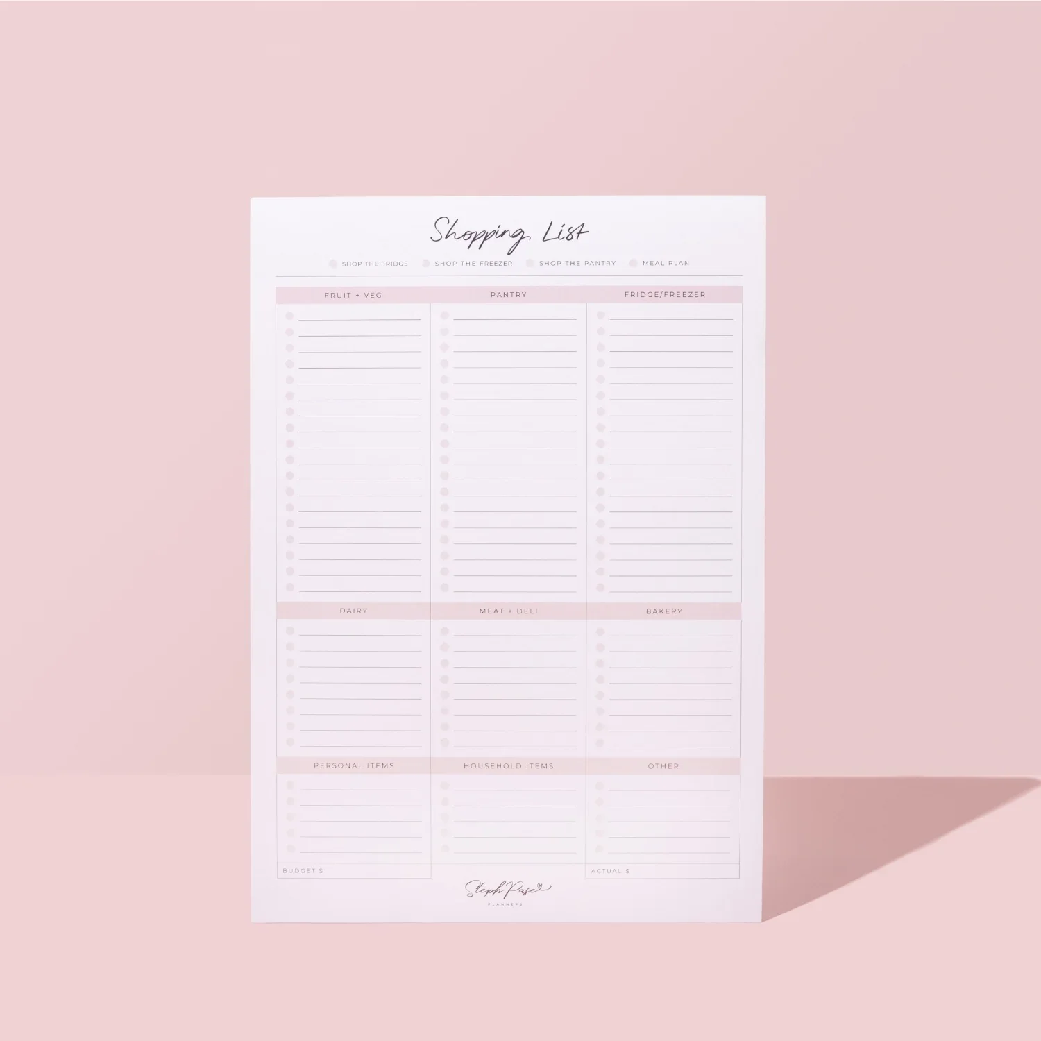 Shopping List Notepad A4