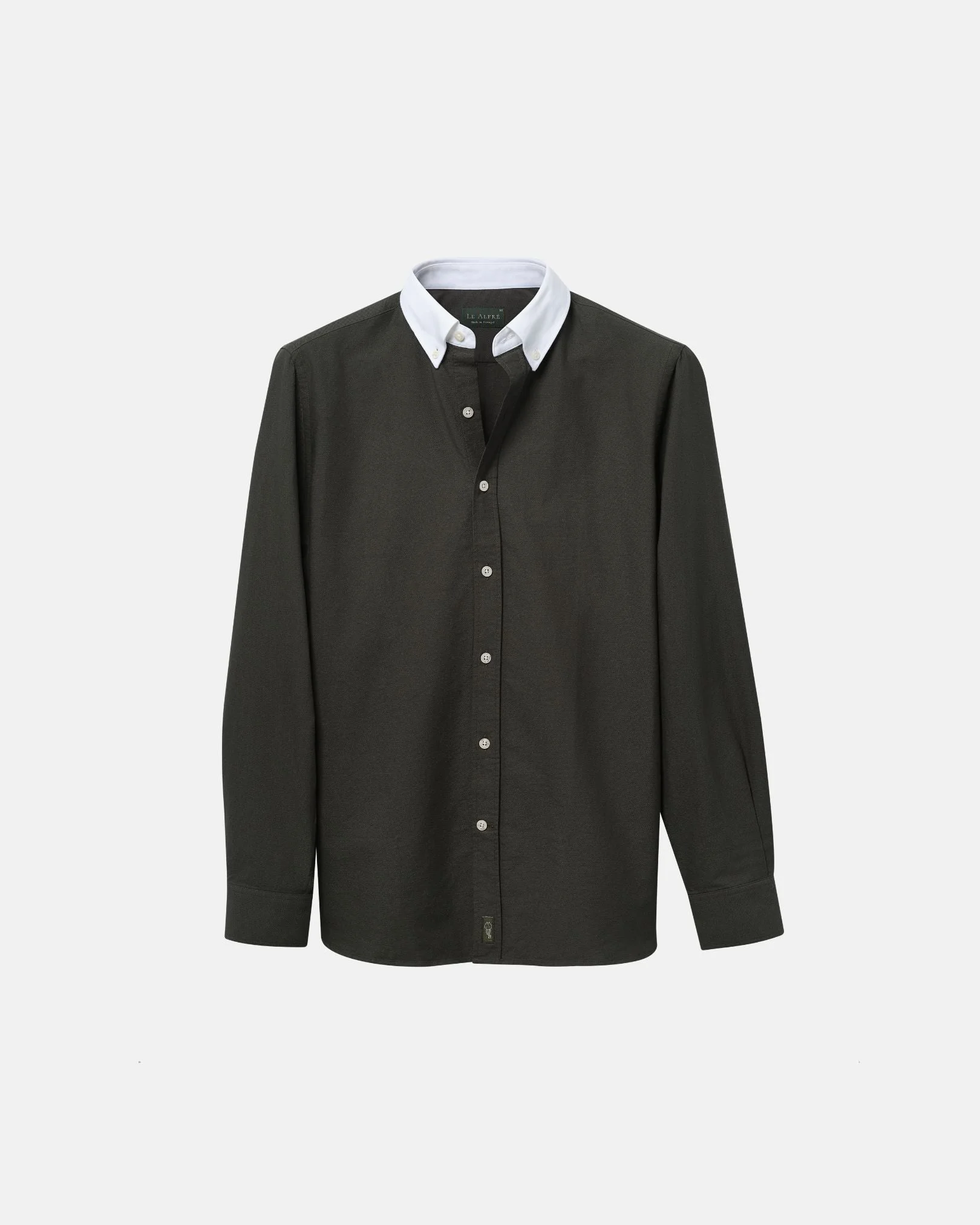 'Le Original' Hunter Green Contrast Collar Oxford Shirt