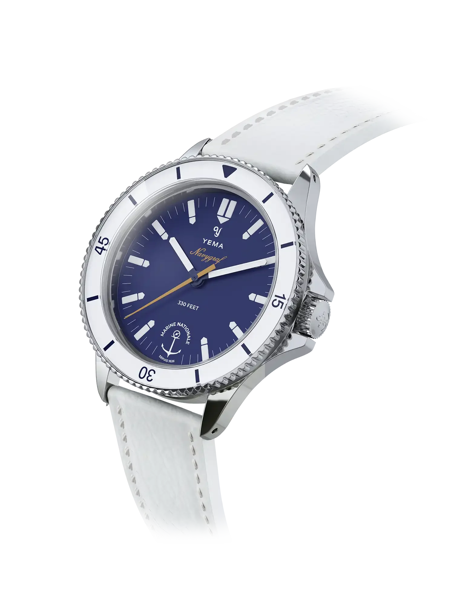 Marine Nationale Leather Strap with your watch