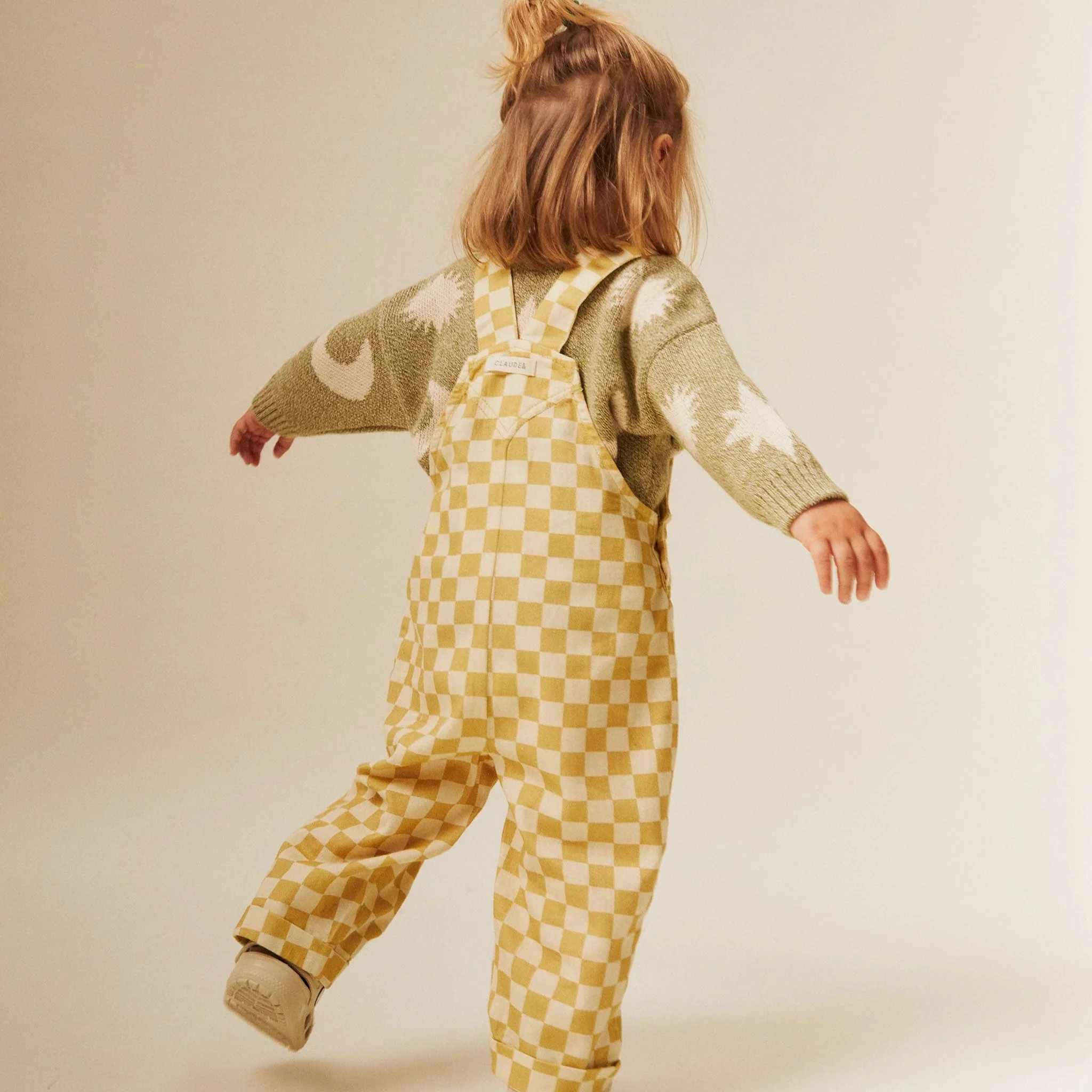 Cecile Ochre Check Dungaree