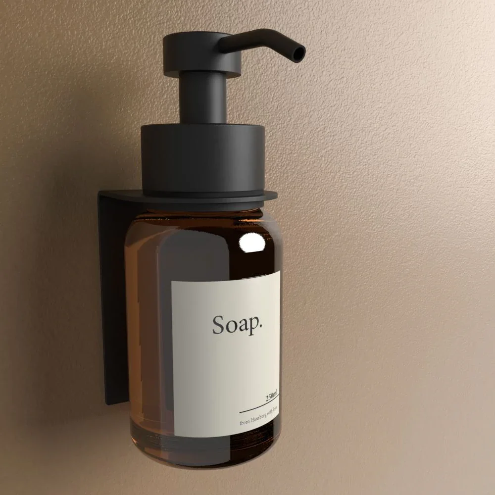 Glas Seifenspender Wandmontage ohne Bohren Schwarz