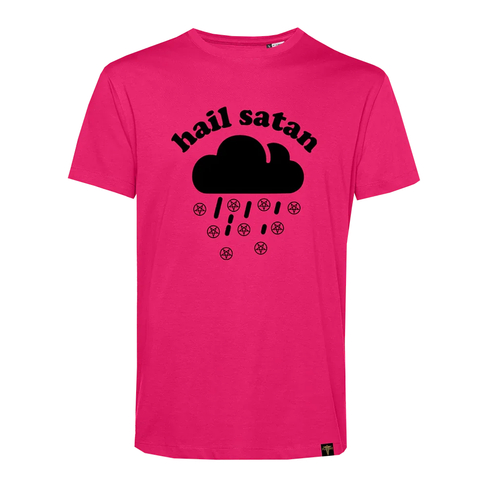 'HAIL SATAN' PINK T-SHIRT