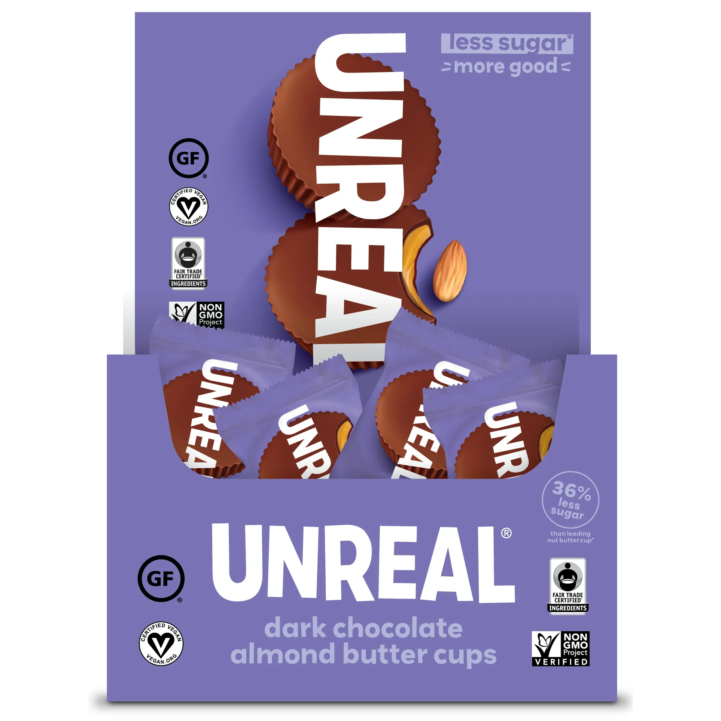 Dark chocolate almond butter cups - grab & go box