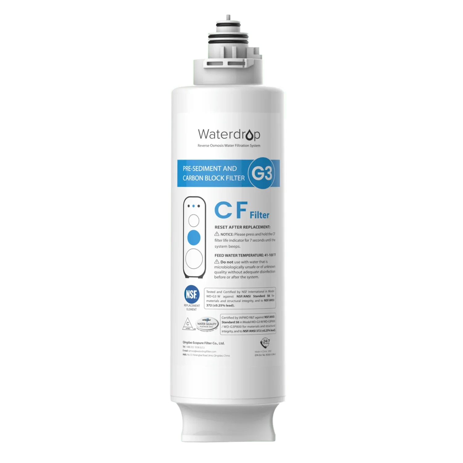 CF Filter for Waterdrop G3P800 & G3P600 & G3 Reverse Osmosis System