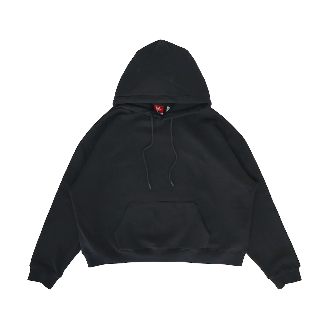 Black Boxy Fleece Hoodie V1