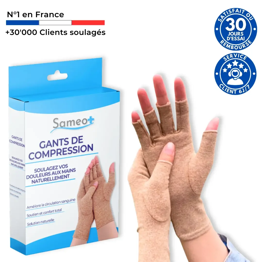 Gants de compression anti-douleurs Beige | Sameo™