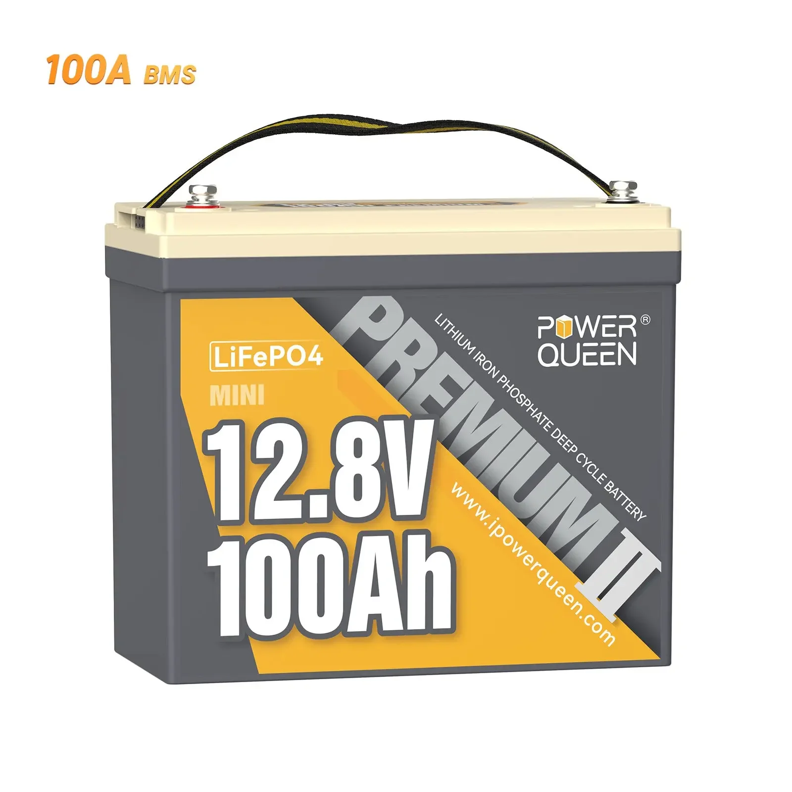 Power Queen 12V 100Ah Mini Deep Cycle Lithium Battery
