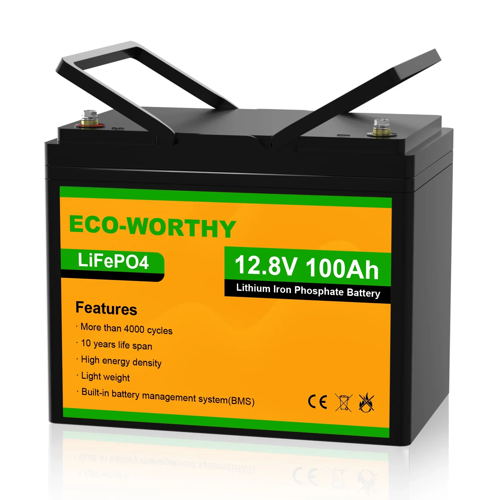 LiFePO4 12V 100Ah Lithium Iron Phosphate Battery With Low Temperature Protection