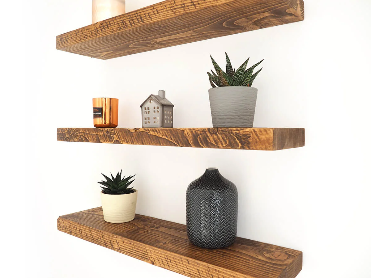 Rustic Floating Shelf 22cm Depth