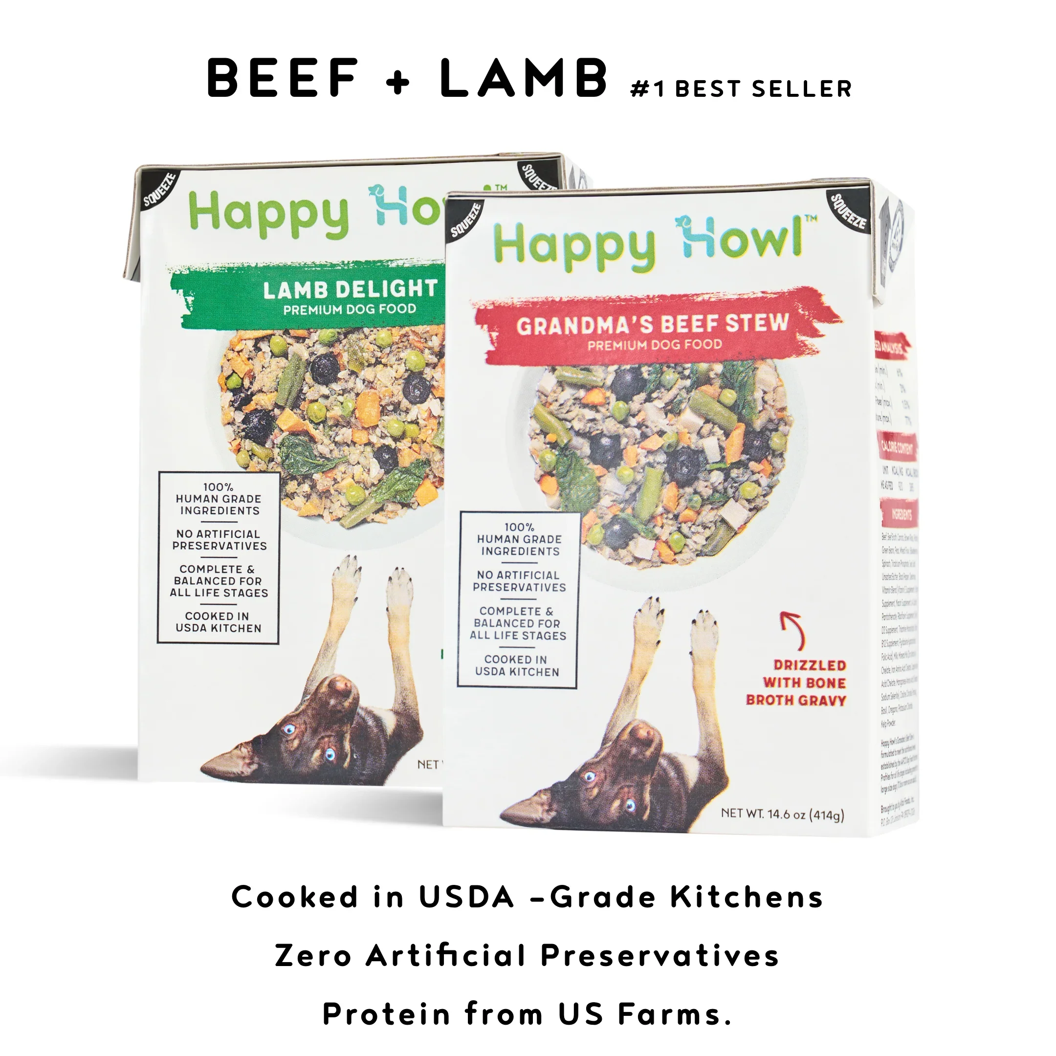 Two Recipe Combos: 100% Human-Grade Dog Food