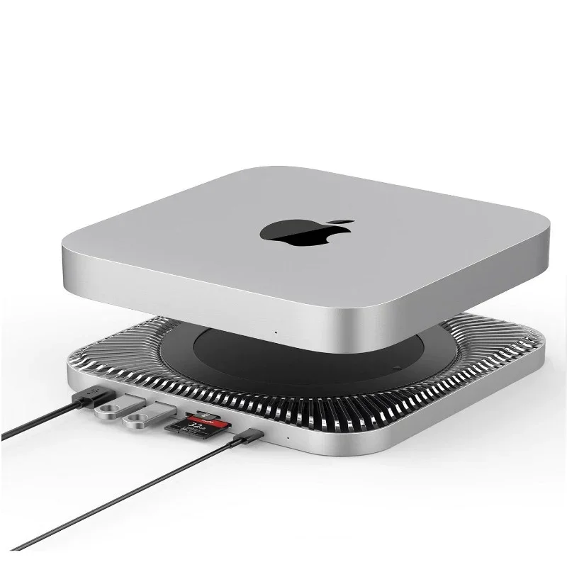RayCue Type-C Stand & Hub with SATA SSD Enclosure for M1/M2Mac mini Mac Studio for 2025 Studio M3/M4