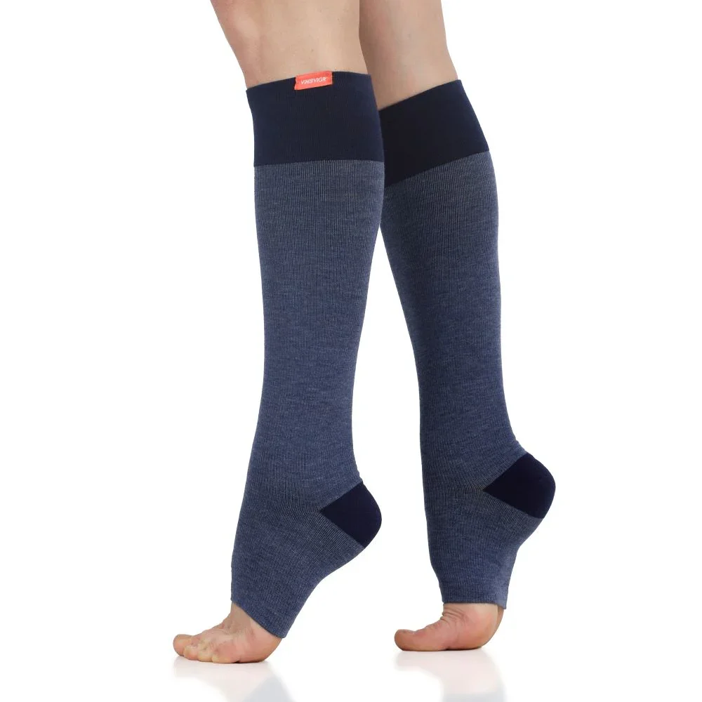 20-30 mmHg: Heathered Collection (Open Toe Cotton Compression Socks)