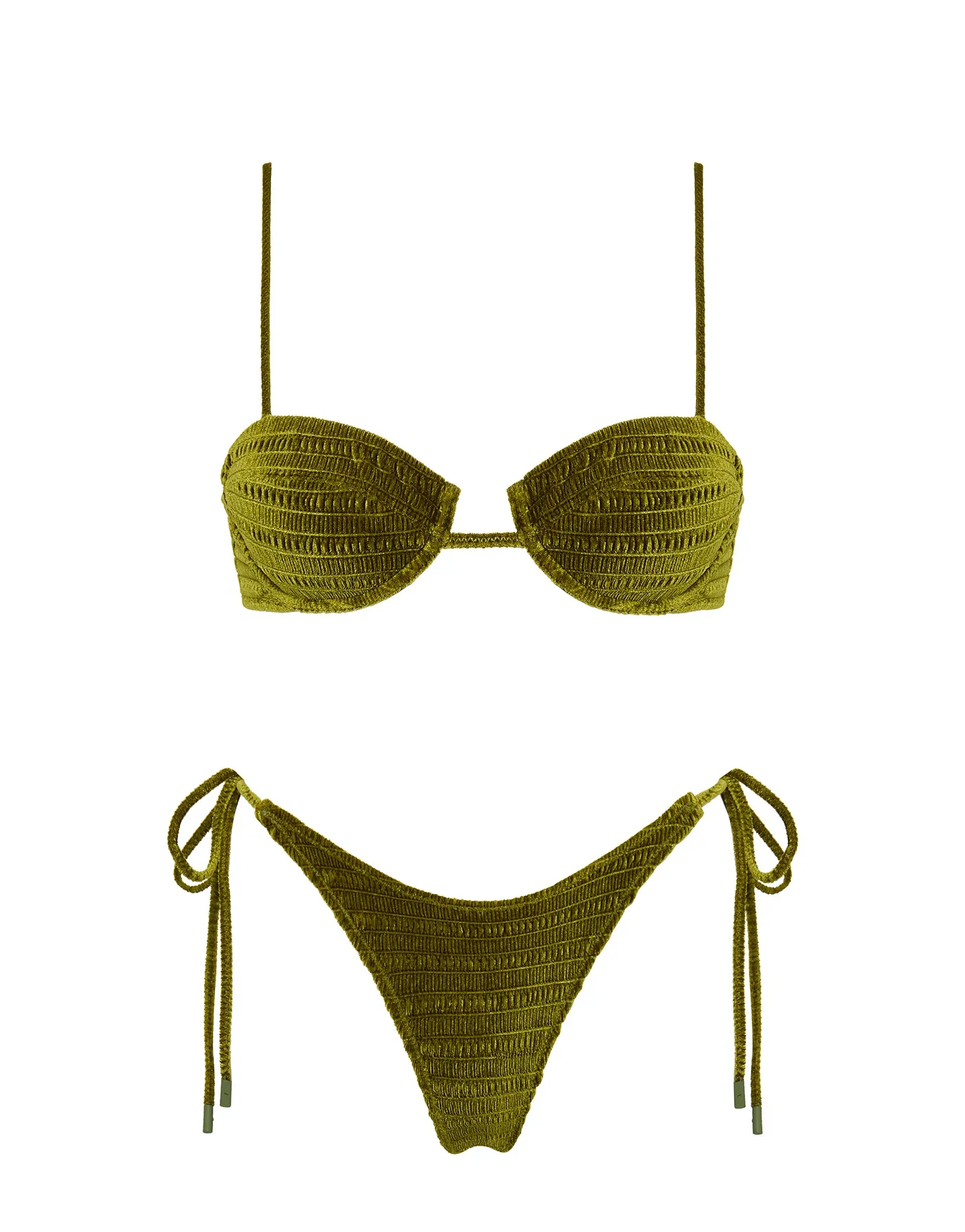 MALA - VARO Green Velvet Balconette Bikini Set
