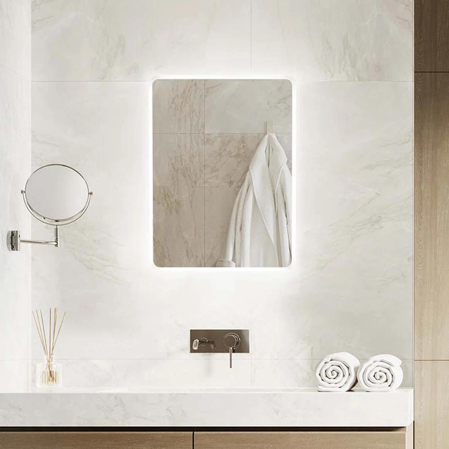 Globe Motion Sensor LED Bathroom Mirror