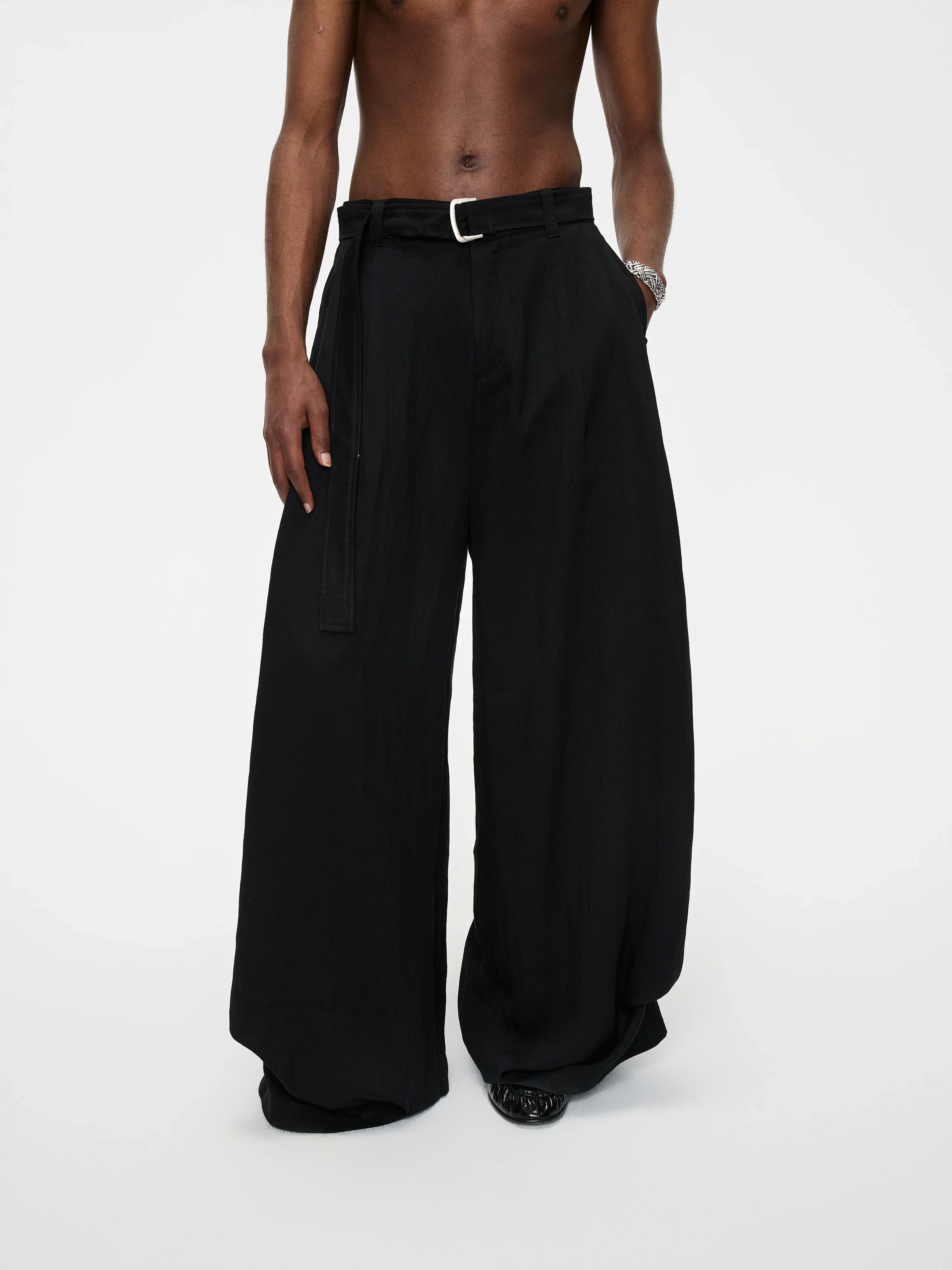 Draped Pleated Pants