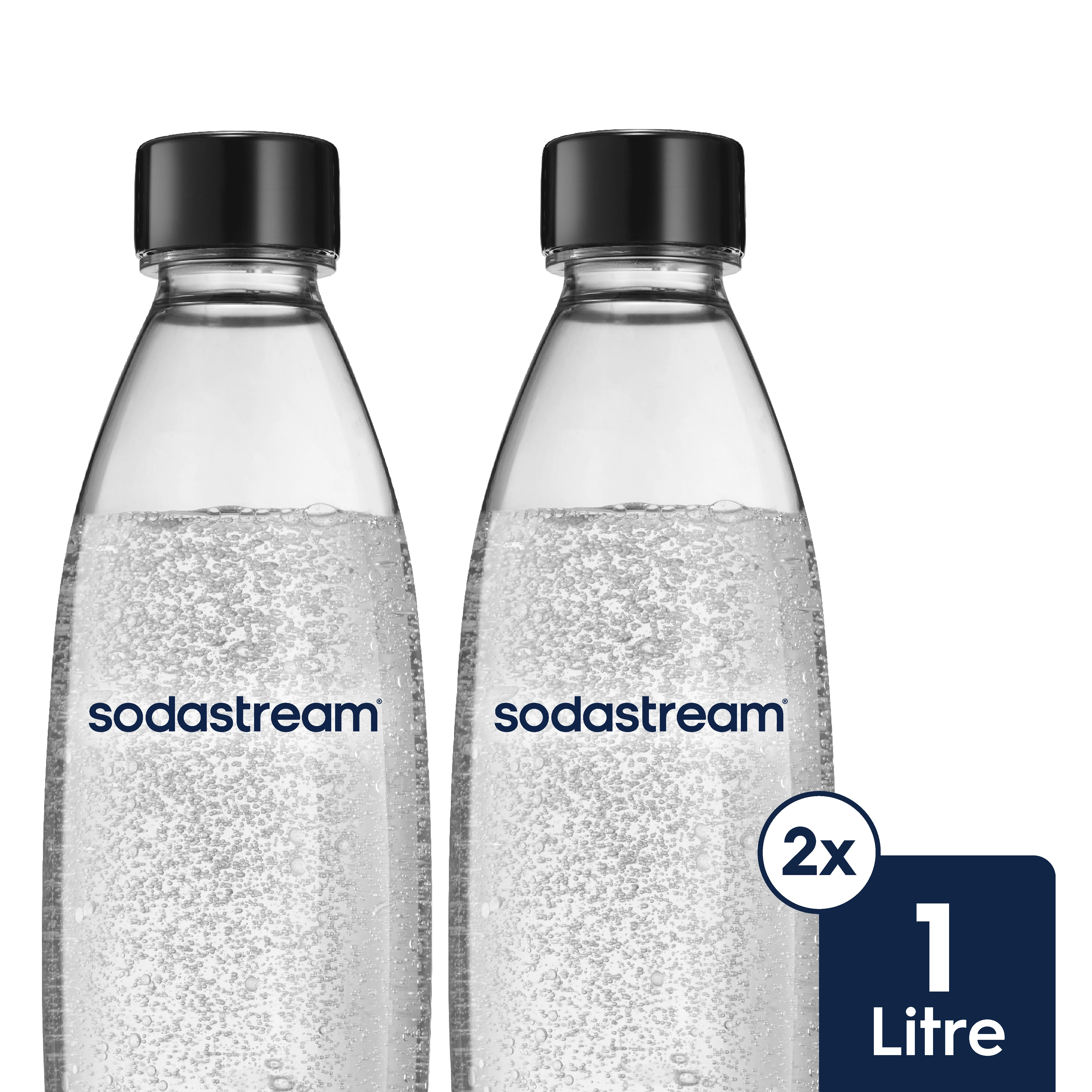 Sodastream Slim Sparkling Water Bottle Twin Pack Black 1L