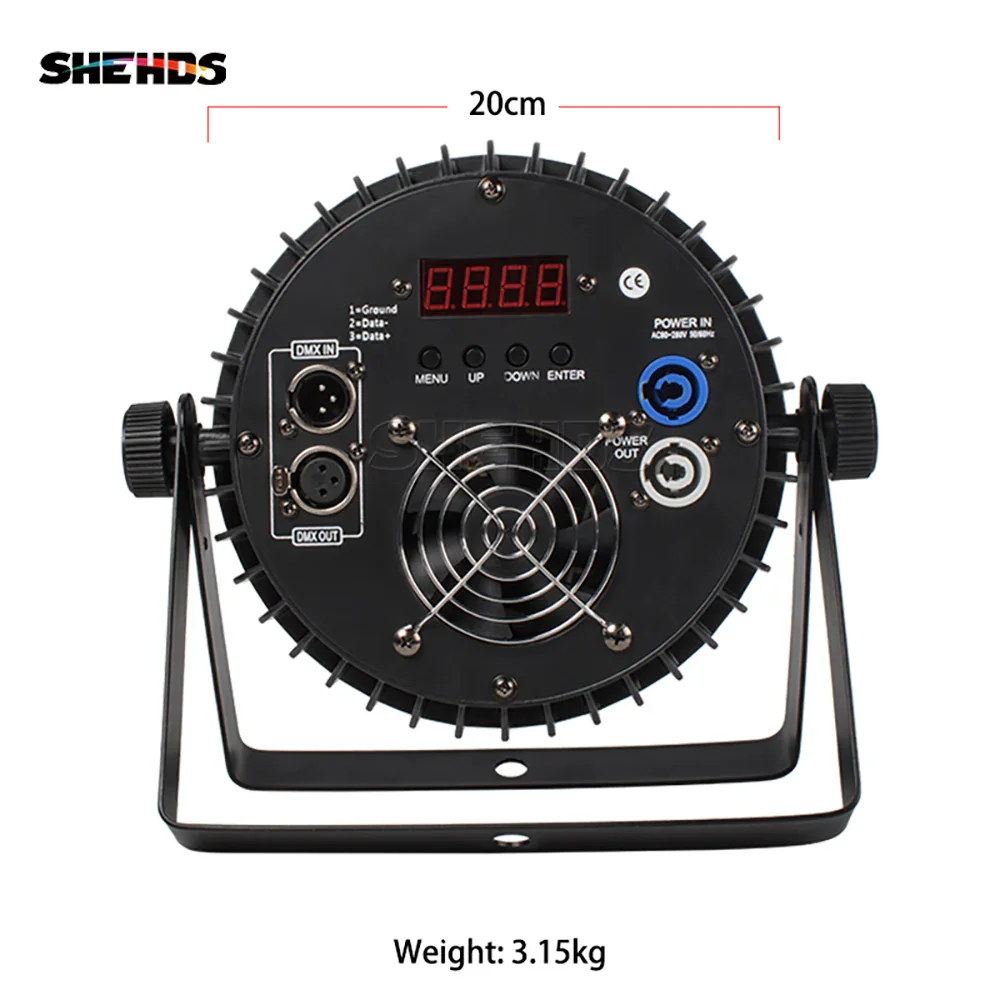 SHEHDS 18x18W Aluminum Alloy LED Flat Par DMX512 DJ Par Cans Wash Light
