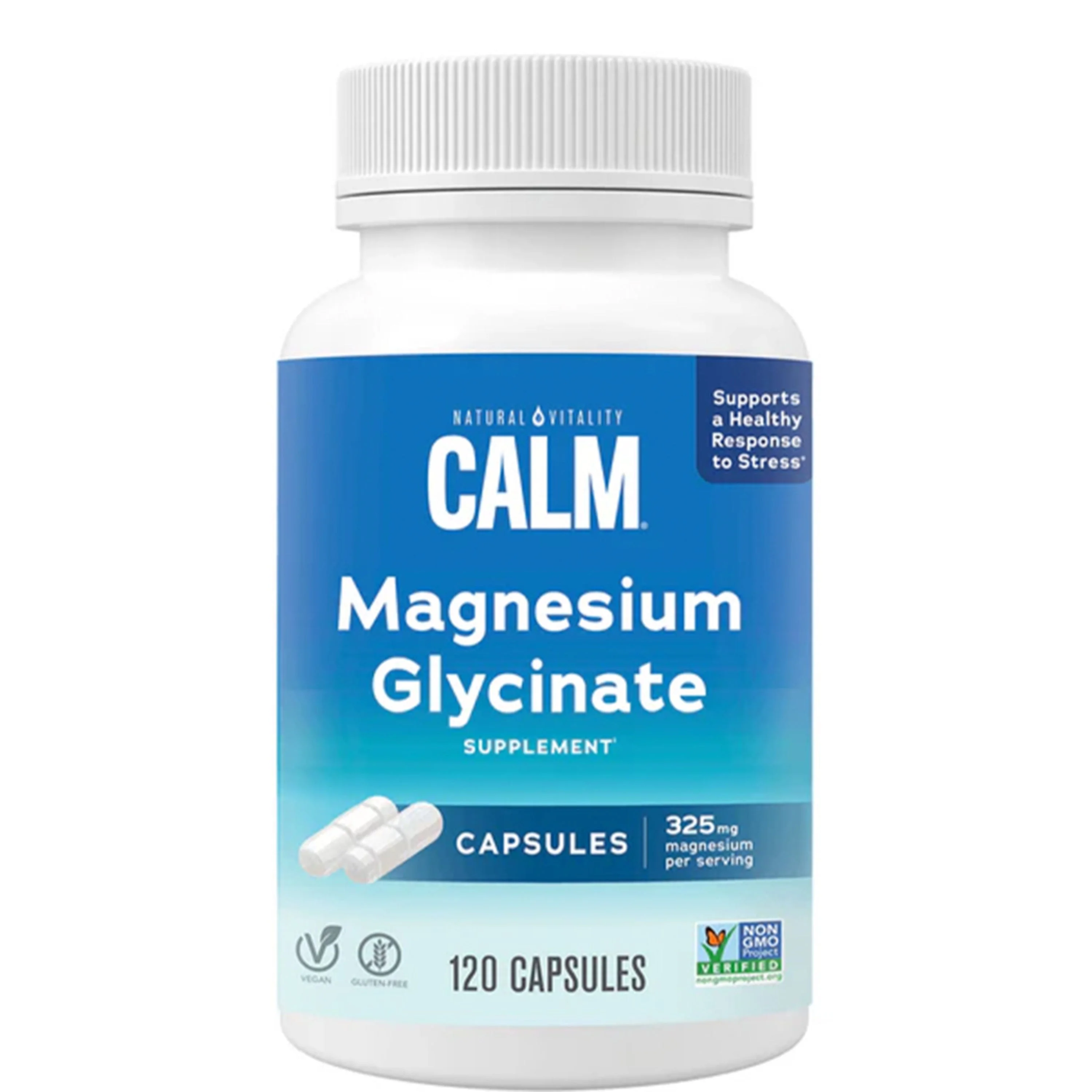MAXCALM Magnesium Glycinate, 325 mg (per serving), 120 Vegan Capsules