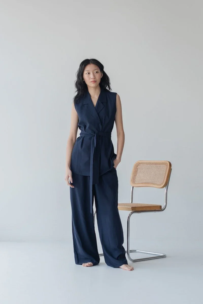 Elongate Elastic Pants in Nautical Blue