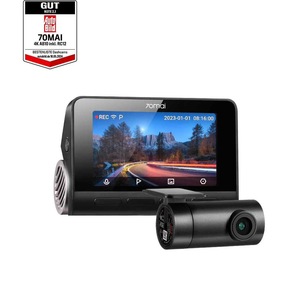 70mai Dash Cam 4K A810 with Sony STARVIS 2 IMX678, 4G LTE & Dual HDR Supported
