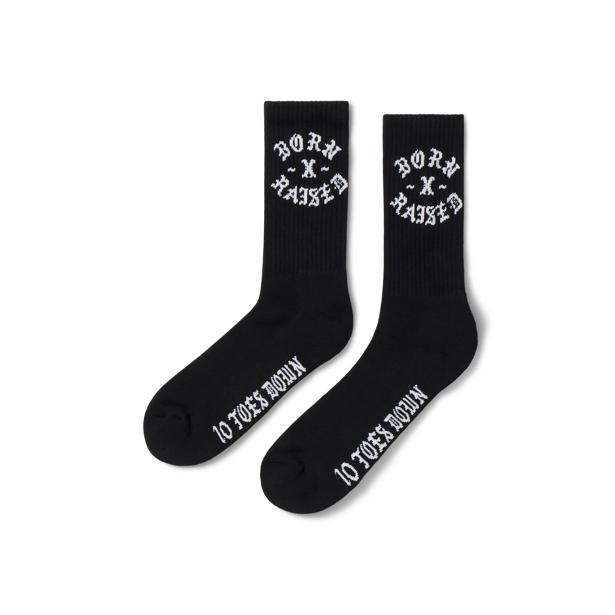 10 TOES DOWN ROCKER SOCKS: BLACK