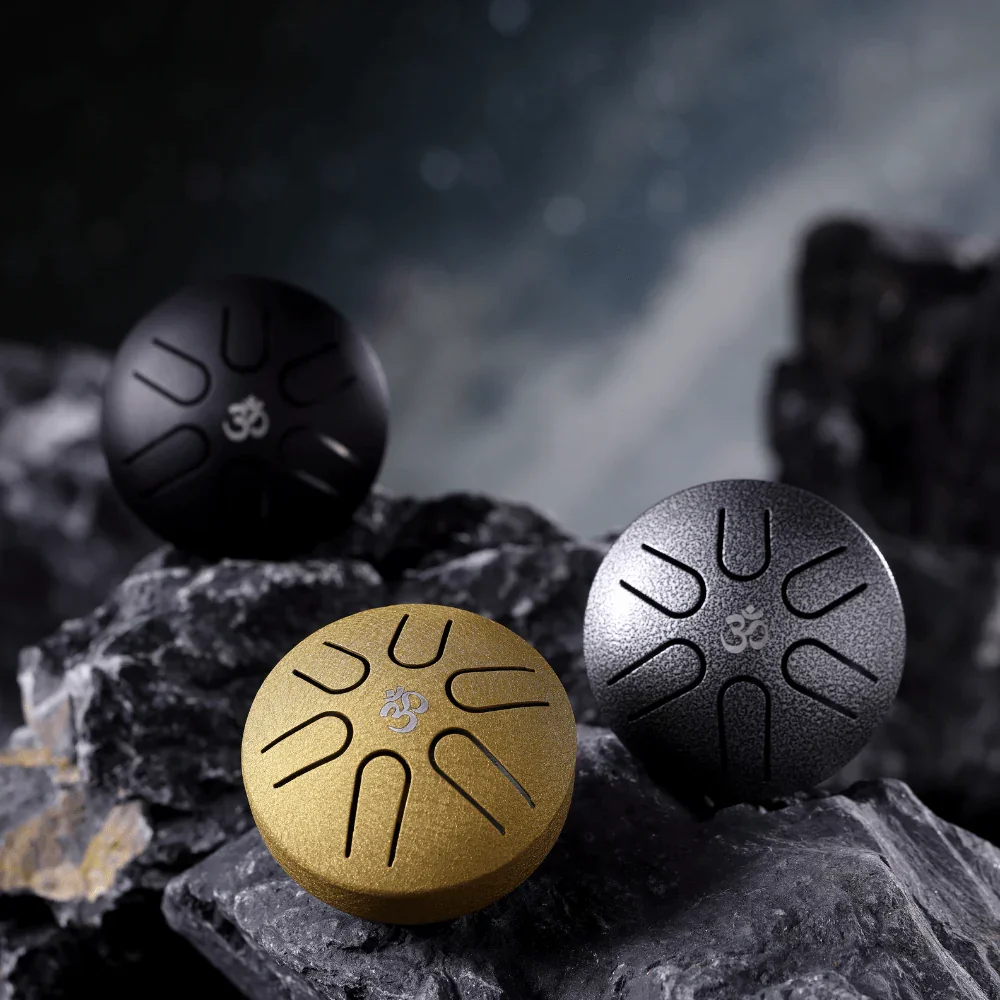 Hluru Super Mini Steel Tongue Drum 3" 6-Note Pentatonic