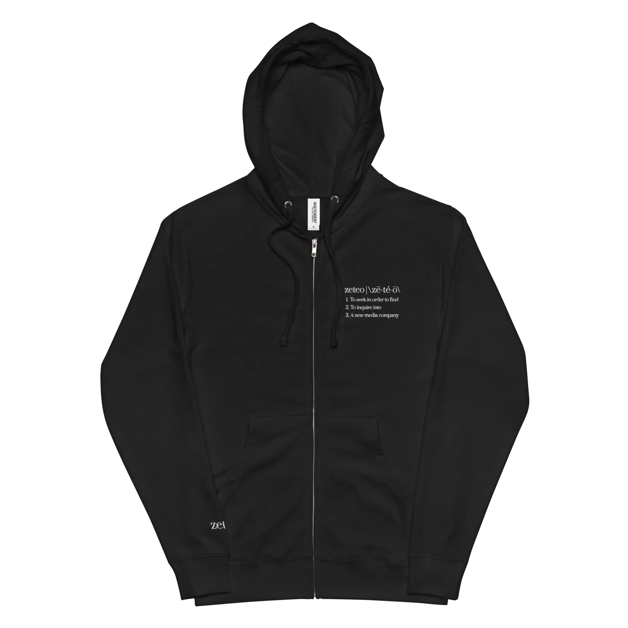 Zeteo Embroidered Full Zip Fleece Hoodie - Definition