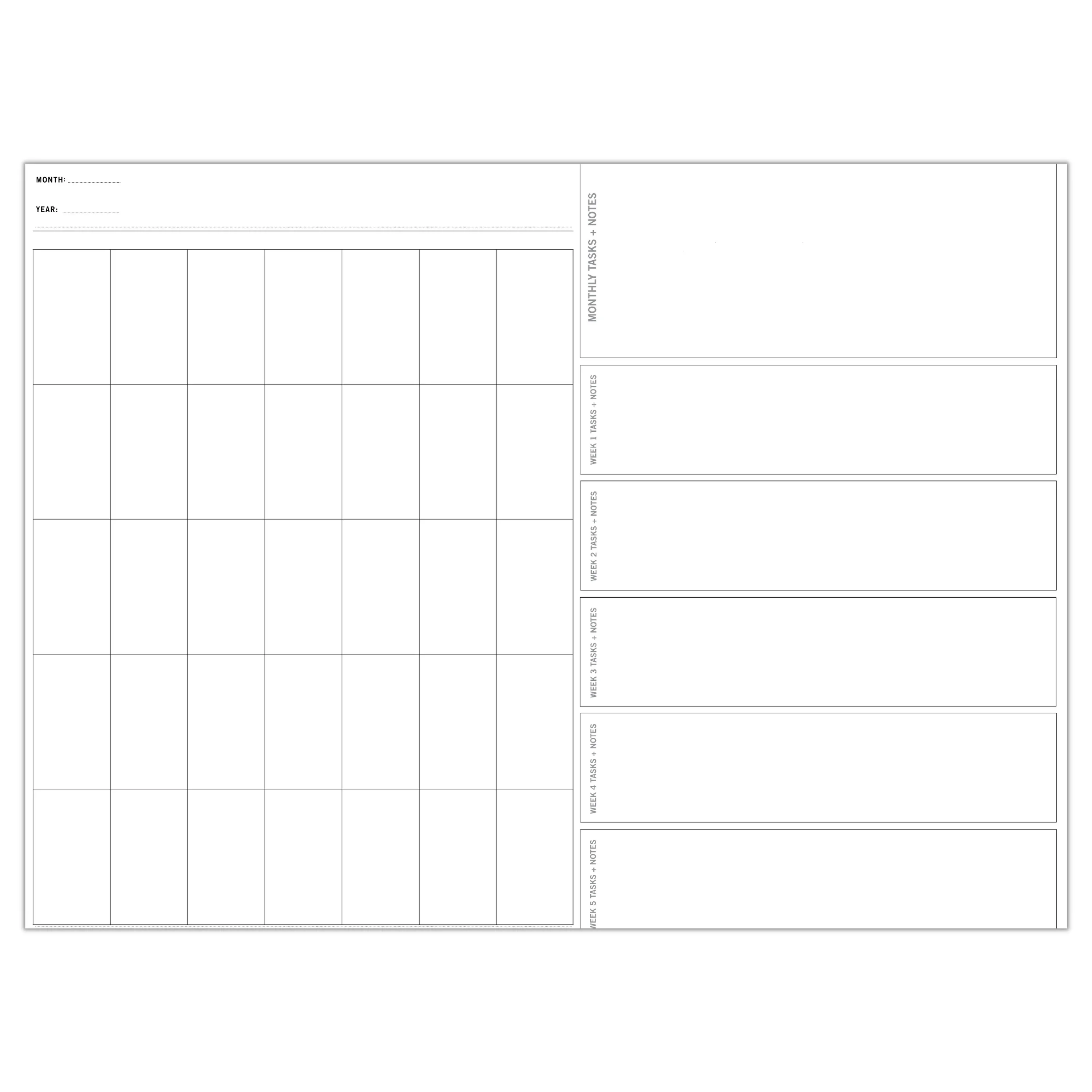 Monthly + Weekly Task Undated Printable