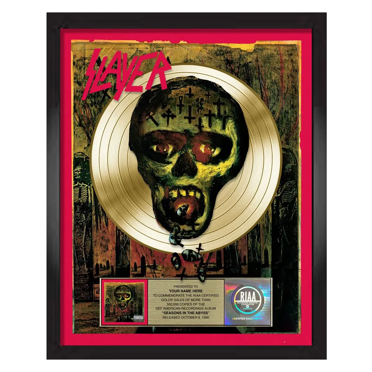 Seasons In The Abyss Album Plaque