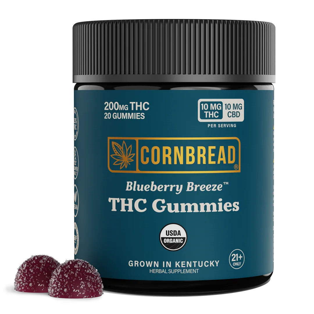 Blueberry Breeze THC Gummies, 10mg