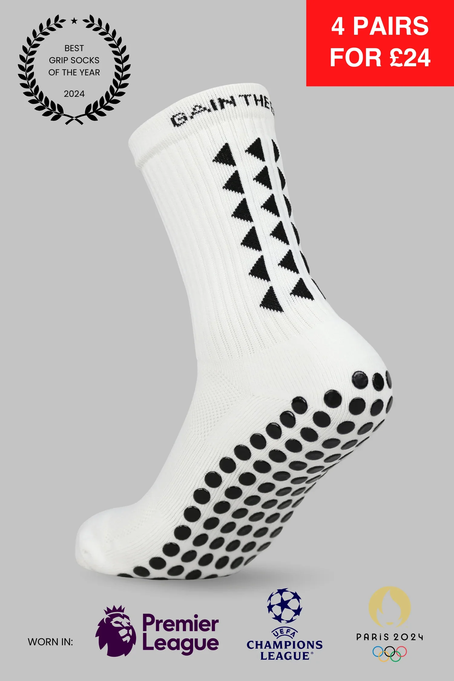 GRIP SOCKS 3.0  MidCalf Length - White