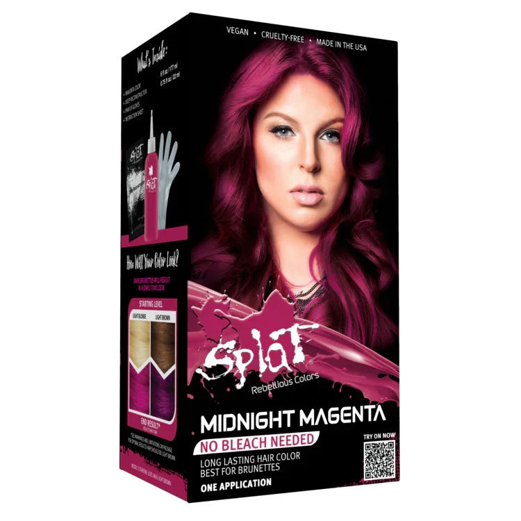 Midnight Magenta No Bleach Pink Semi-Permanent Hair Dye Kit