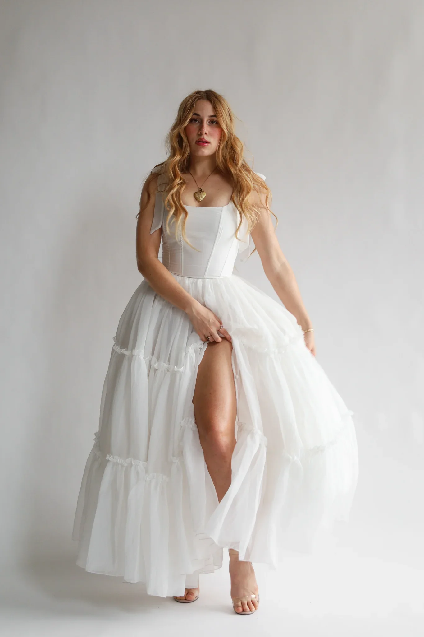 The Siena Gown in Seaglass white