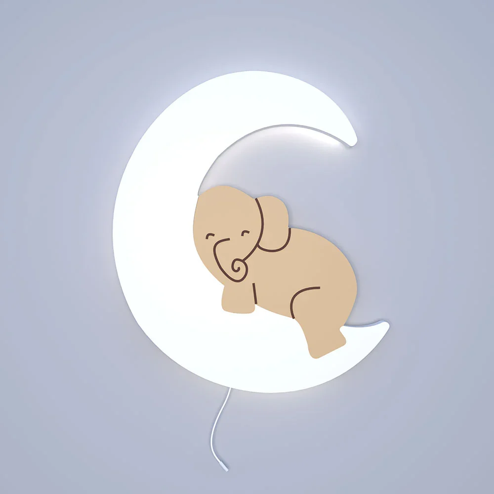 Lampe murale Veilleuse Elephanteau Lune