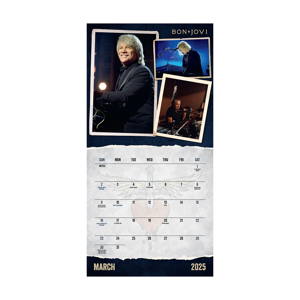 Bon Jovi 2025 Calendar