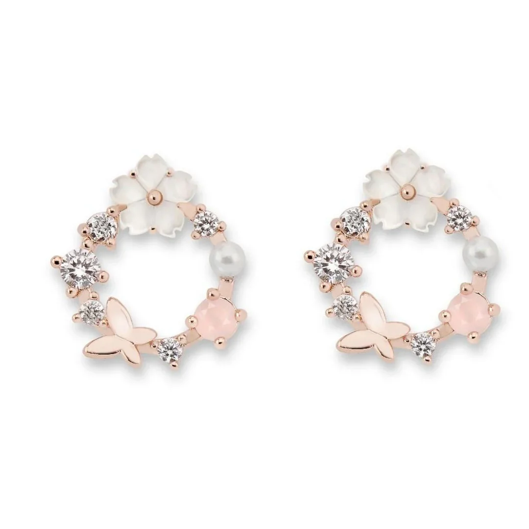 Boucles d'oreilles Fleurs Blanches de Printemps