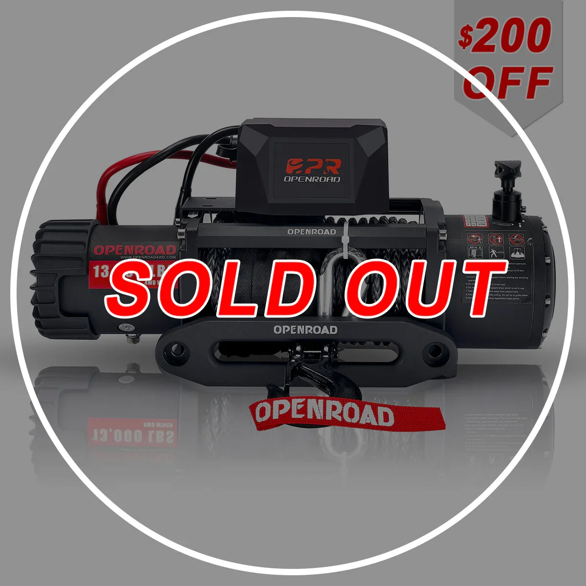 OPENROAD 13,000 lbs Winch with Synthetic Rope - Panther Series 2s