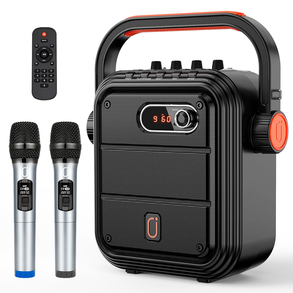JYX 66BT Karaoke Machine for Adults with 2 Wireless Microphones