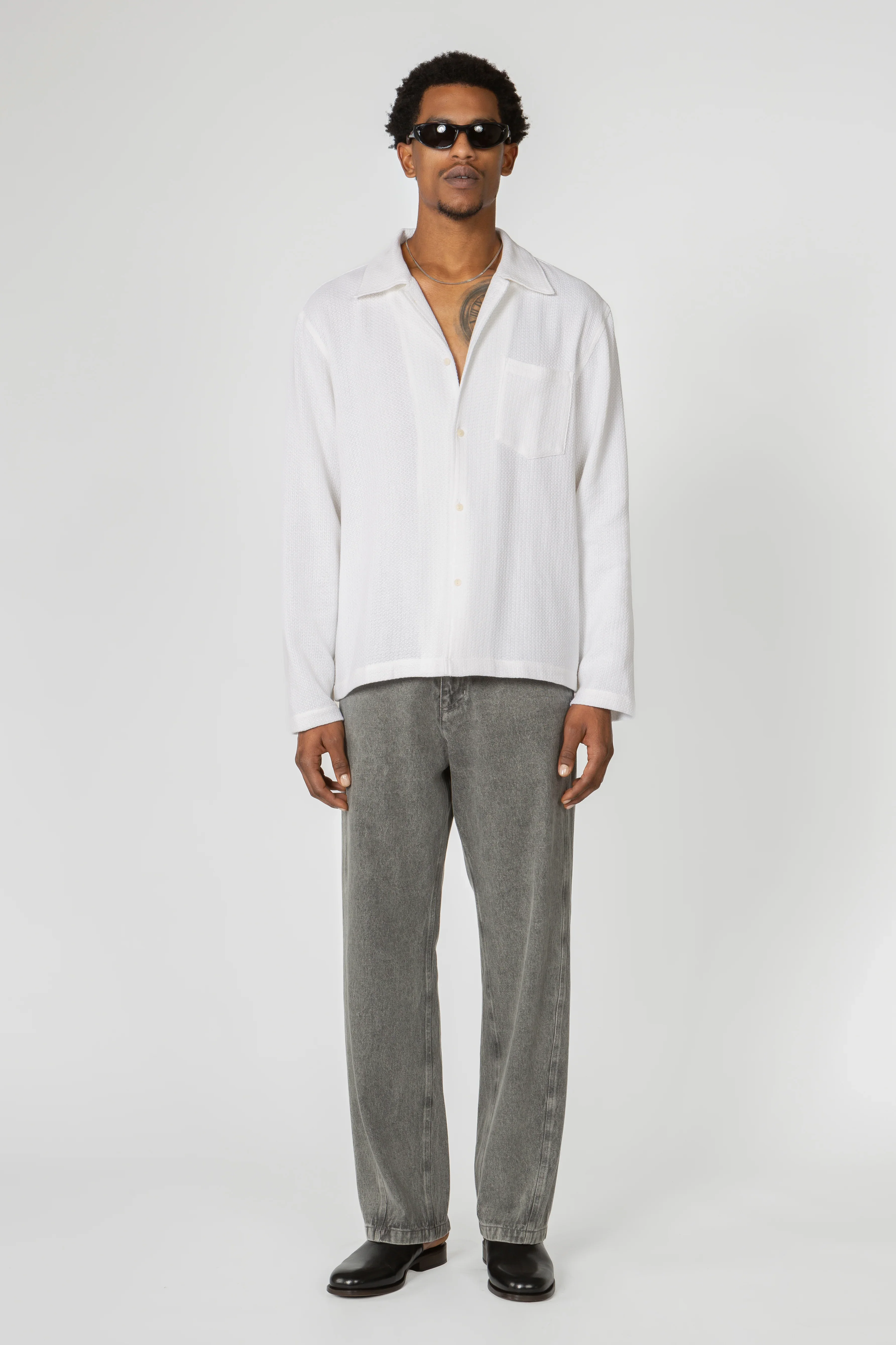 Twisted Seam Pant - Washed Grey Denim