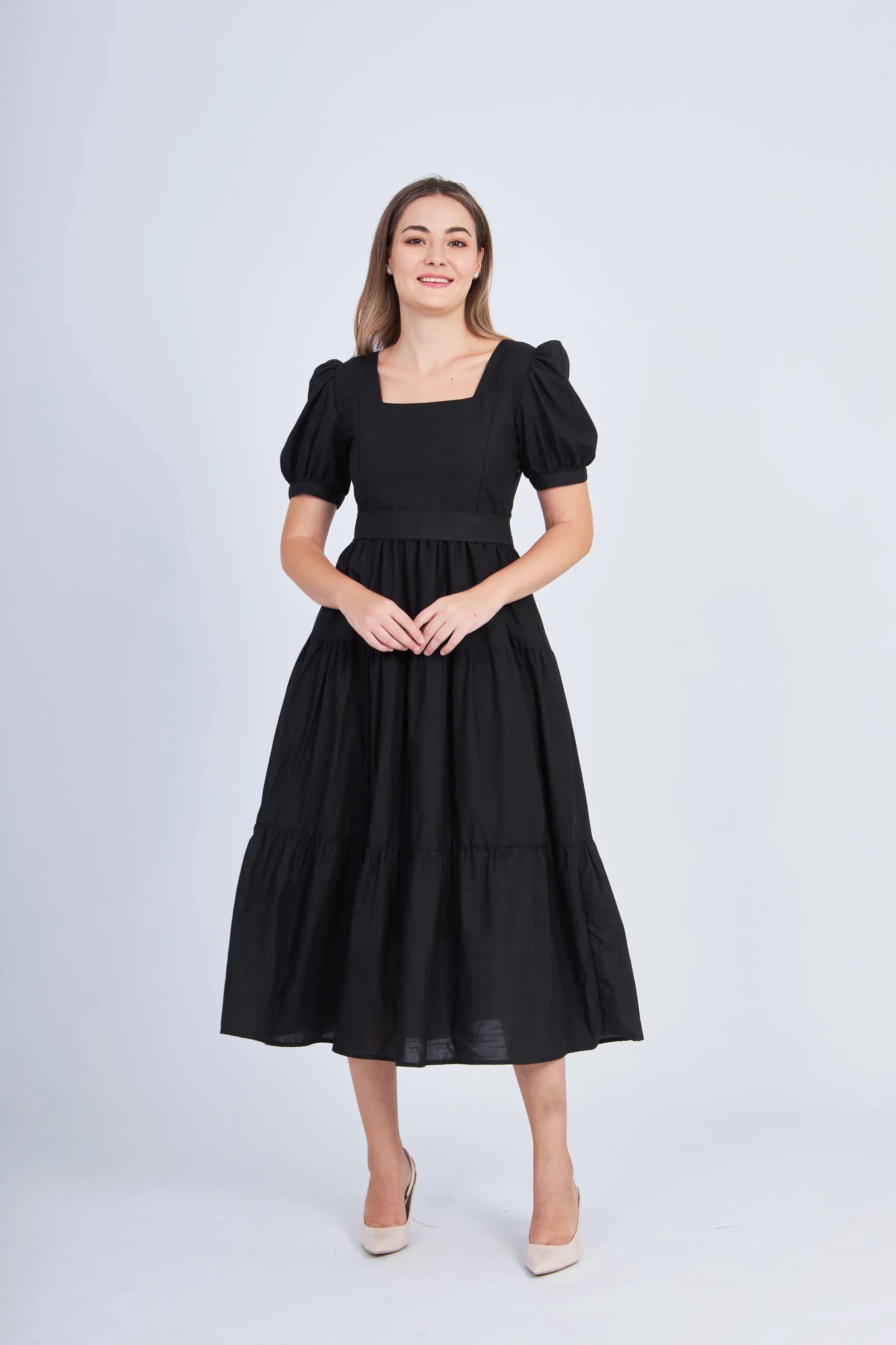 Versa Cotton Dress with Nursing Zippers in Black