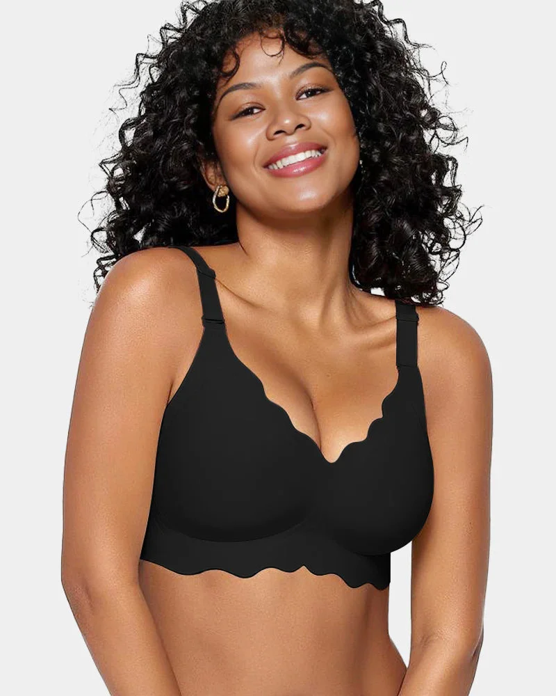 Seamless Full Coverage Scalloped Wireless Jelly Bra
