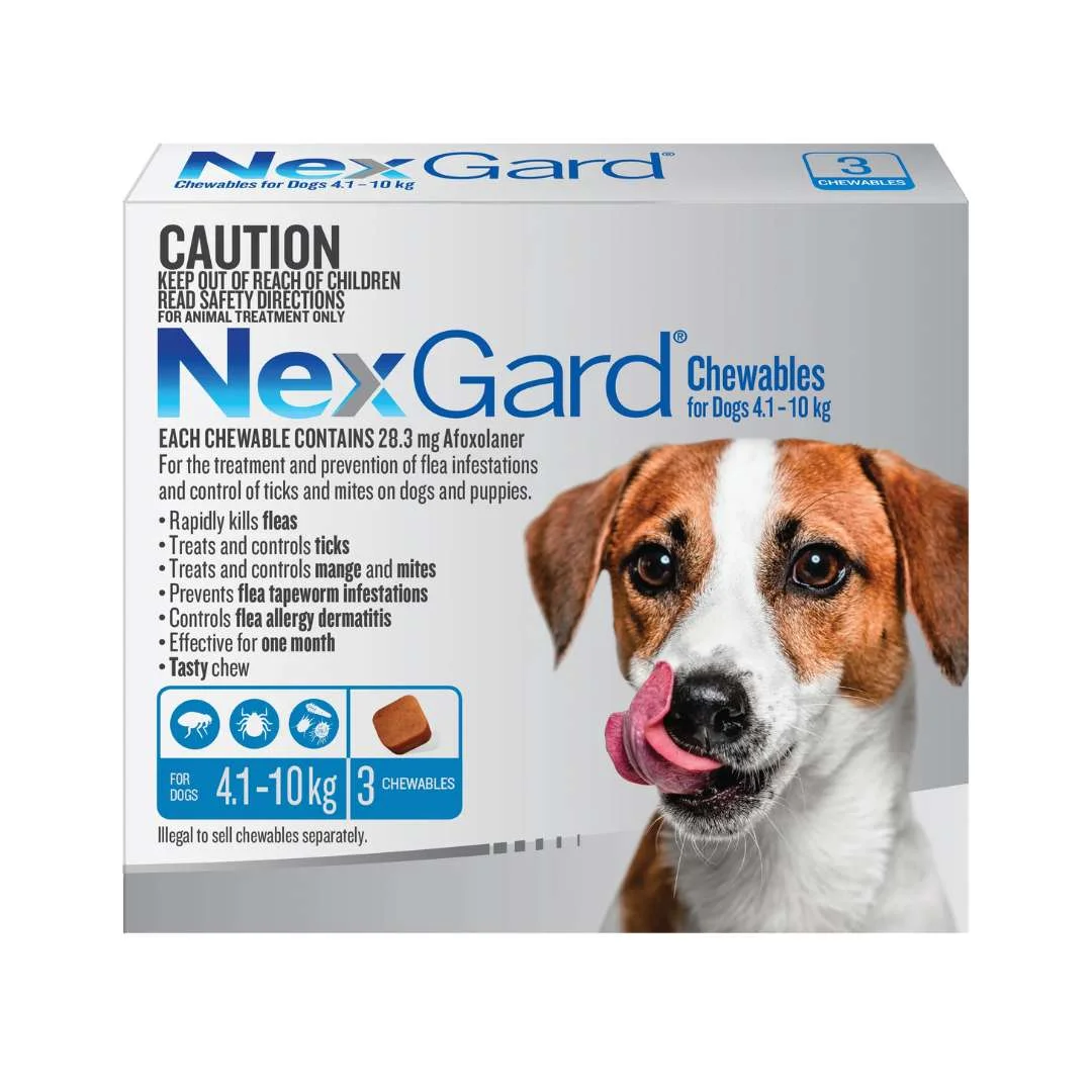 NexGard Chewables for Small Dogs (10.1–24 lbs) – Blue