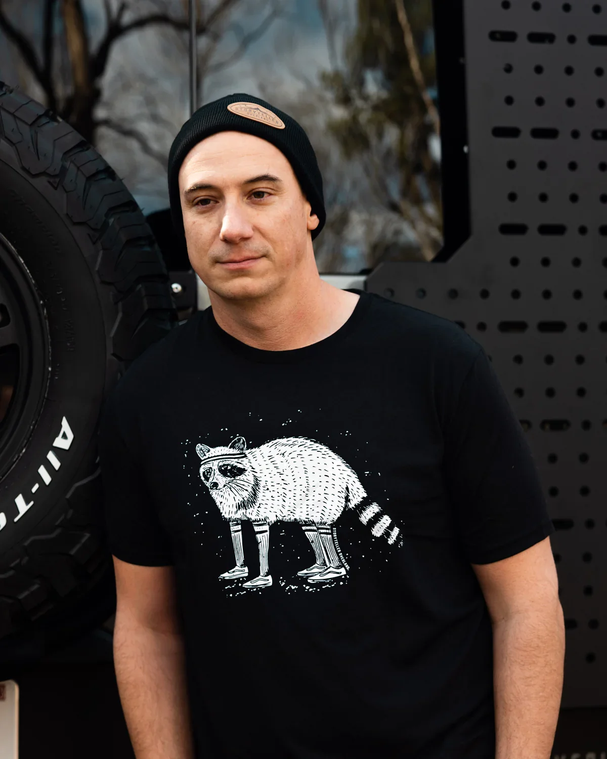 Retro Raccoon Charcoal