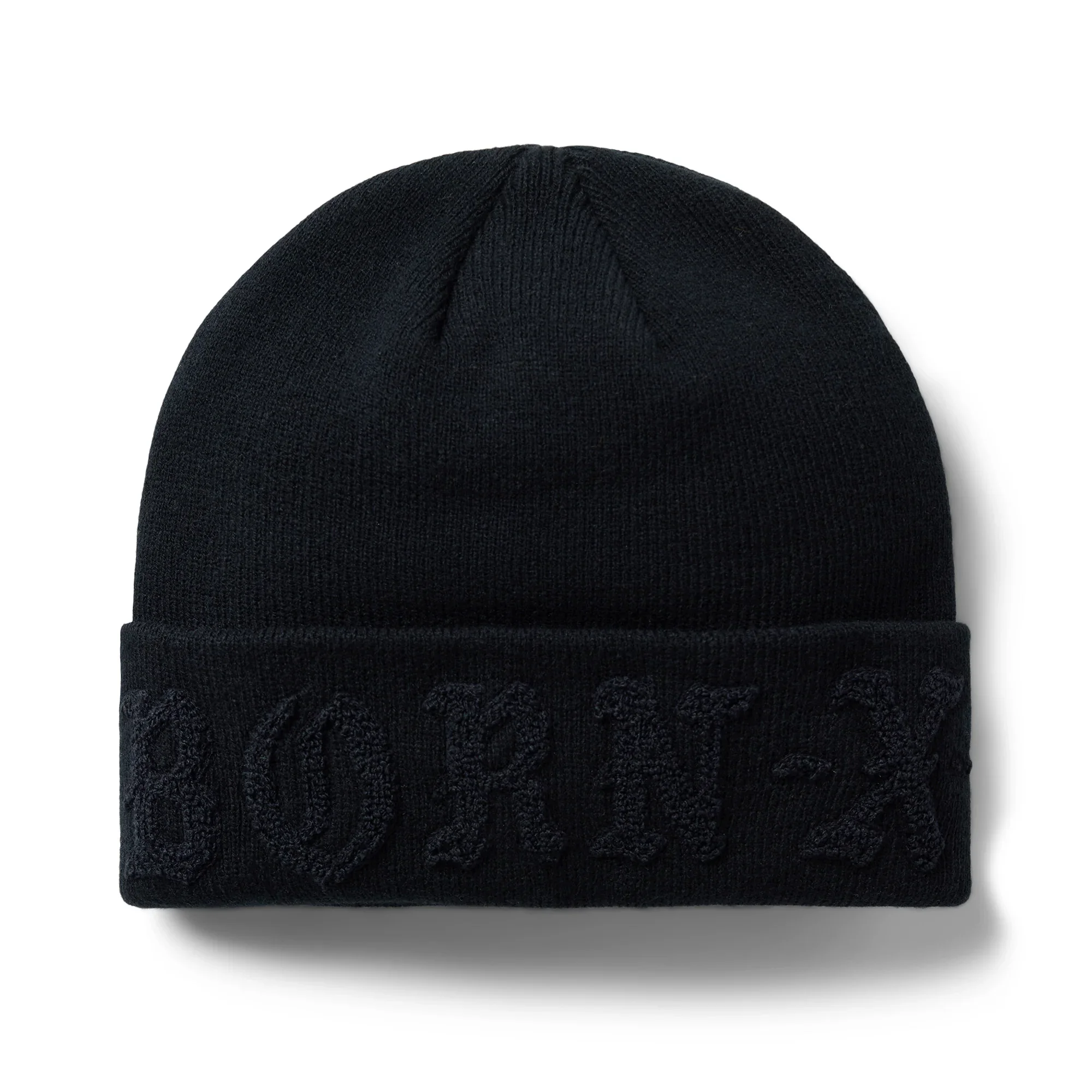 BXR TONAL KNIT BEANIE: BLACK