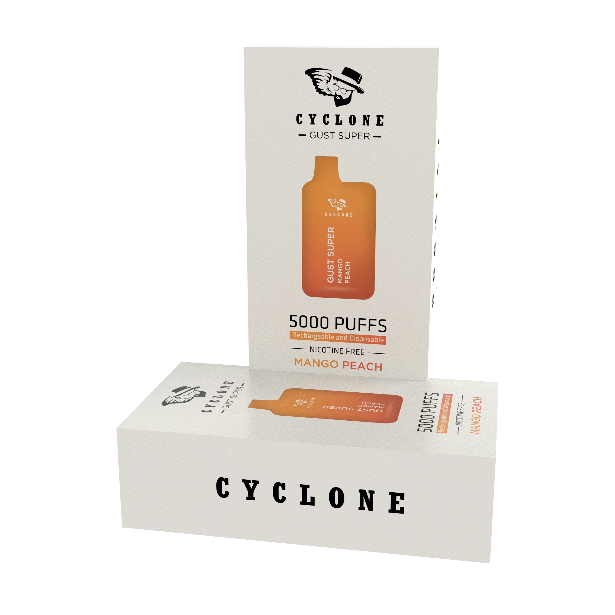 Nicotine Free Gust Super Mango Peach Rechargeable Disposable