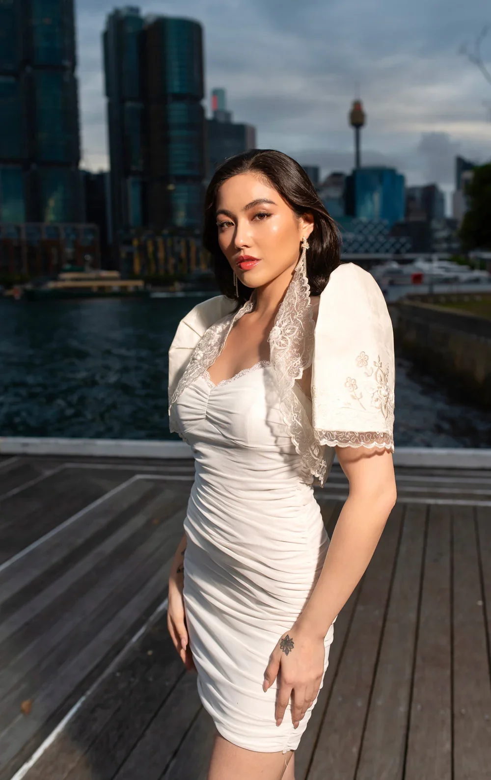 'Luisa' Bolero Filipiniana Sleeves (Ivory White)